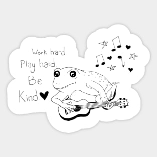 Ukulele Frog with Quote Sticker